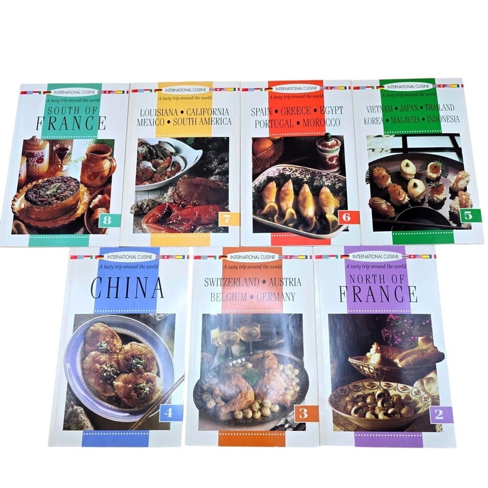 Vintage International Cuisine Cookbook Set of 7 Vol‎ Marshall Cavendish 1992
